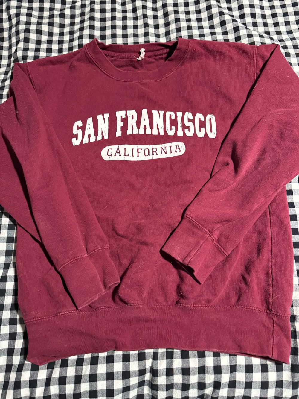 San Francisco California Maroon Crewneck Sweatshirt